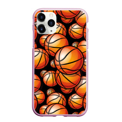 Чехол для iPhone 11 Pro матовый Баскетбольные яркие мячи