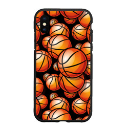 Чехол для iPhone XS Max матовый Баскетбольные яркие мячи