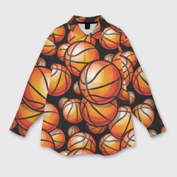 Мужская рубашка oversize 3D Баскетбольные яркие мячи