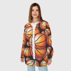Женская рубашка oversize 3D Баскетбольные яркие мячи - фото 2