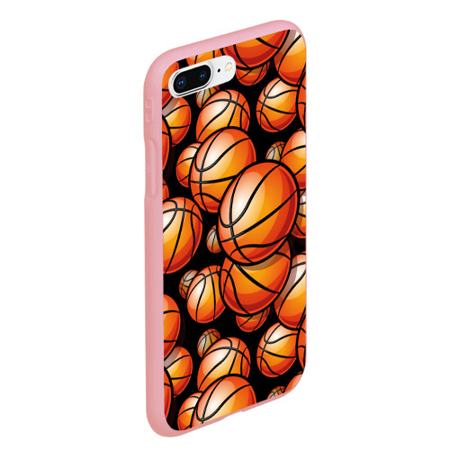 Чехол для iPhone 7Plus/8 Plus матовый Баскетбольные яркие мячи, цвет баблгам - фото 3