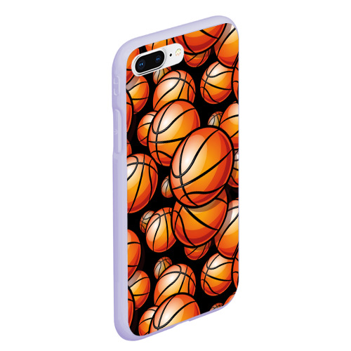 Чехол для iPhone 7Plus/8 Plus матовый с принтом Баскетбольные яркие мячи, вид сбоку #3
