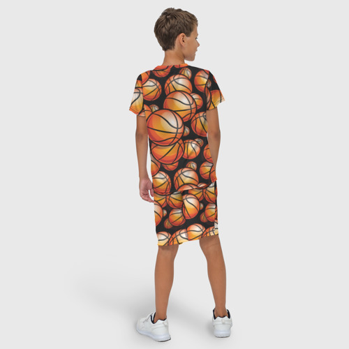 Детский костюм с шортами 3D Баскетбольные яркие мячи, цвет 3D печать - фото 4