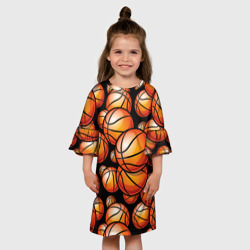 Детское платье 3D Баскетбольные яркие мячи - фото 2
