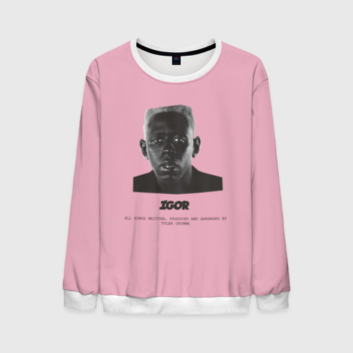 Мужской свитшот 3D Tyler, The Creator igor, цвет белый