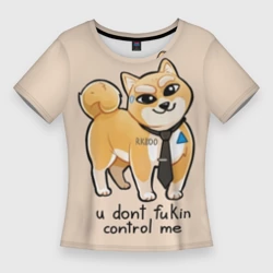 Женская футболка 3D Slim Fukin control