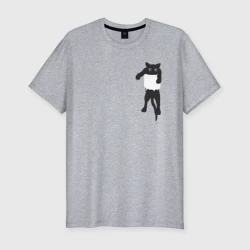 Мужская футболка хлопок Slim Кися в кармане