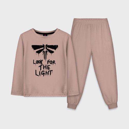 Детская пижама с лонгсливом хлопок The Last of Us, цвет пыльно-розовый