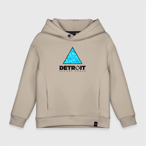 Детское худи Oversize хлопок Detroit Become Human, цвет миндальный