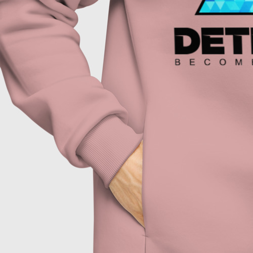 Мужское худи Oversize хлопок Detroit Become Human, цвет пыльно-розовый - фото 8