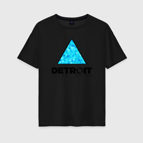 Женская футболка хлопок Oversize с принтом Detroit Become Human, вид спереди #2