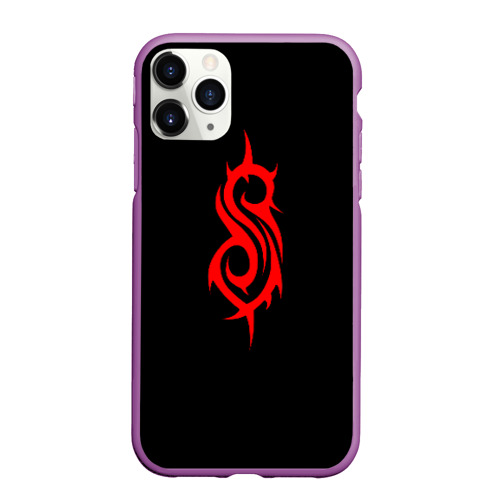 Чехол для iPhone 11 Pro Max матовый Slipknot, цвет фиолетовый