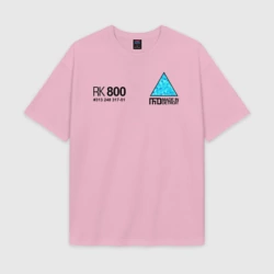 Женская футболка Oversize хлопок texturе RK800 Connor на спине