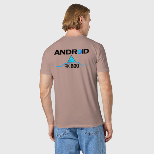 Мужская футболка хлопок RK800 Connor на спине, цвет пыльно-розовый - фото 4