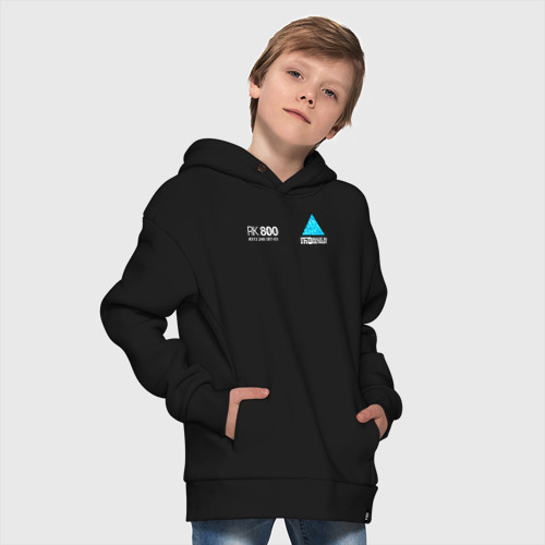 Детское худи Oversize хлопок RK800 Connor на спине, цвет черный - фото 9