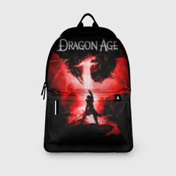 Рюкзак с принтом Dragon Age для любого человека, вид спереди №3. Цвет основы: белый