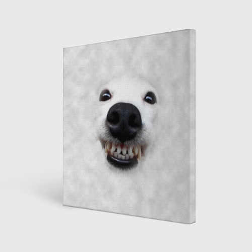 Холст квадратный Собака - улыбака, цвет 3D печать