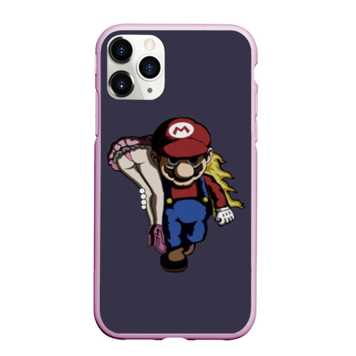 Чехол для iPhone 11 Pro Max матовый Mario Chad, цвет розовый