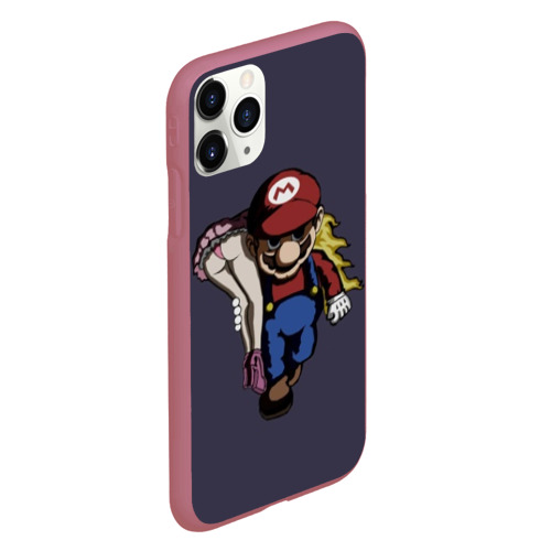 Чехол для iPhone 11 Pro матовый Mario Chad, цвет малиновый - фото 3