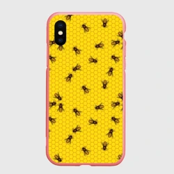 Чехол для iPhone XS Max матовый Пчелы в сотах