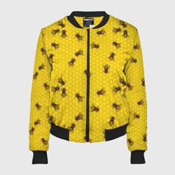 Женский бомбер 3D Пчелы в сотах