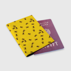Обложка для паспорта матовая кожа Пчелы в сотах - фото 2