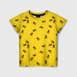 Детская футболка 3D Пчелы в сотах