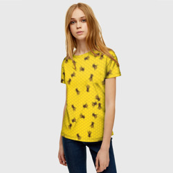 Женская футболка 3D Пчелы в сотах - фото 2