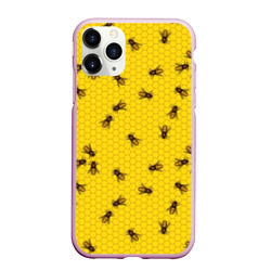 Чехол для iPhone 11 Pro Max матовый Пчелы в сотах