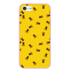Чехол для iPhone 5/5S матовый Пчелы в сотах