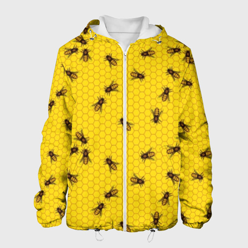 Мужская куртка 3D Пчелы в сотах, цвет 3D печать