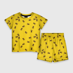 Детский костюм с шортами 3D Пчелы в сотах