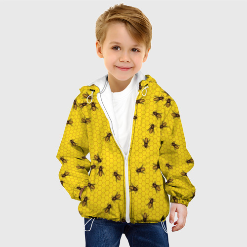 Детская куртка 3D Пчелы в сотах, цвет белый - фото 3
