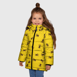 Зимняя куртка для девочек 3D Пчелы в сотах - фото 2