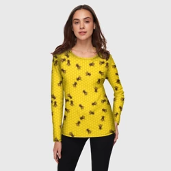 Женский лонгслив 3D Пчелы в сотах - фото 2