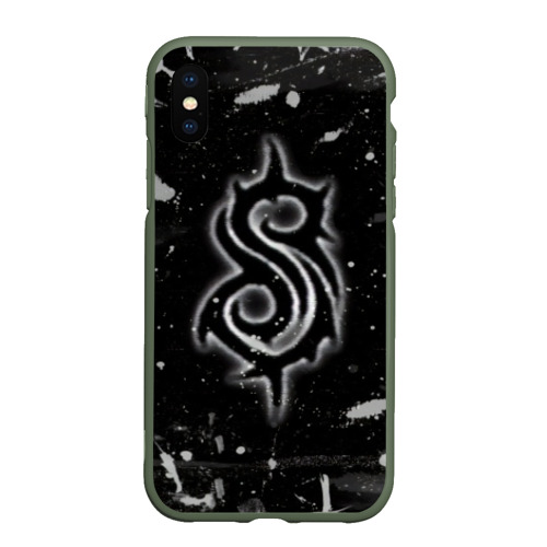 Чехол для iPhone XS Max матовый Slipknot, цвет темно-зеленый