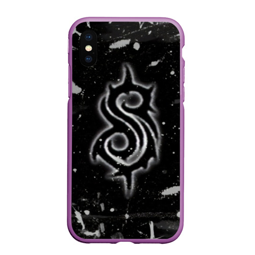 Чехол для iPhone XS Max матовый Slipknot, цвет фиолетовый