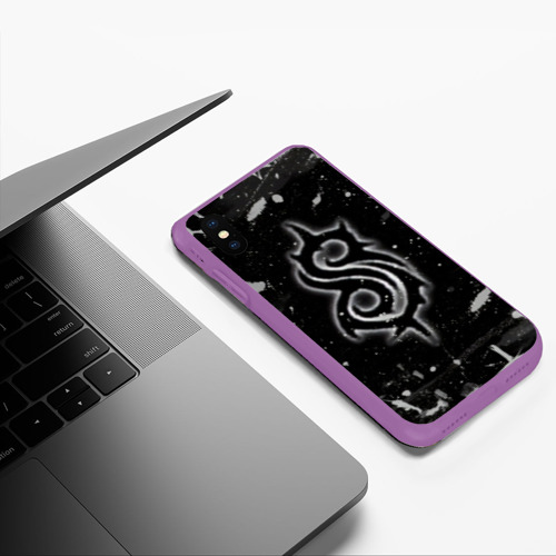 Чехол для iPhone XS Max матовый Slipknot, цвет фиолетовый - фото 5