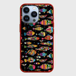 Чехол для iPhone 13 Pro Разноцветные рыбы
