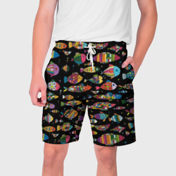 Мужские шорты 3D Разноцветные рыбы