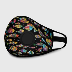 Маска из неопрена Разноцветные рыбы - черный фон