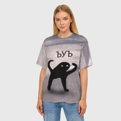 Женская футболка oversize 3D ЪУЪ съука Оригинал - фото 2