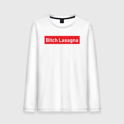 Мужской лонгслив хлопок Bitch Lasagna, цвет белый