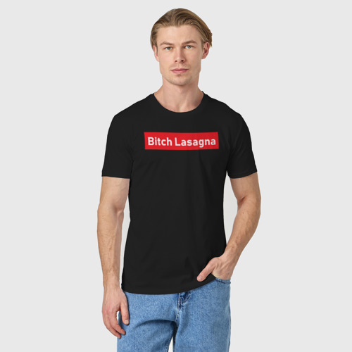Мужская футболка хлопок Bitch Lasagna, цвет черный - фото 3