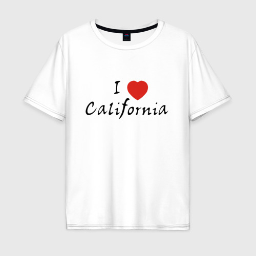 Мужская футболка хлопок Oversize I Love California, цвет белый