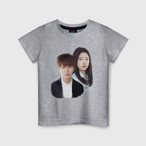 Детская футболка хлопок Kim Tan and Cha Eun Sang, цвет меланж