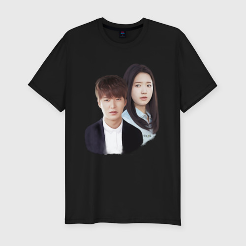 Мужская футболка хлопок Slim Kim Tan and Cha Eun Sang, цвет черный