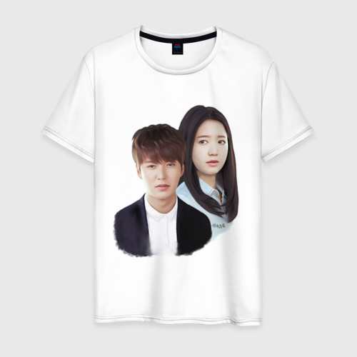 Мужская футболка хлопок Kim Tan and Cha Eun Sang, цвет белый