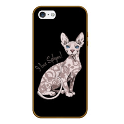 Чехол для iPhone 5/5S матовый I Love Sphynx!