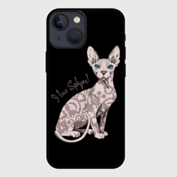 Чехол для iPhone 13 mini I Love Sphynx!